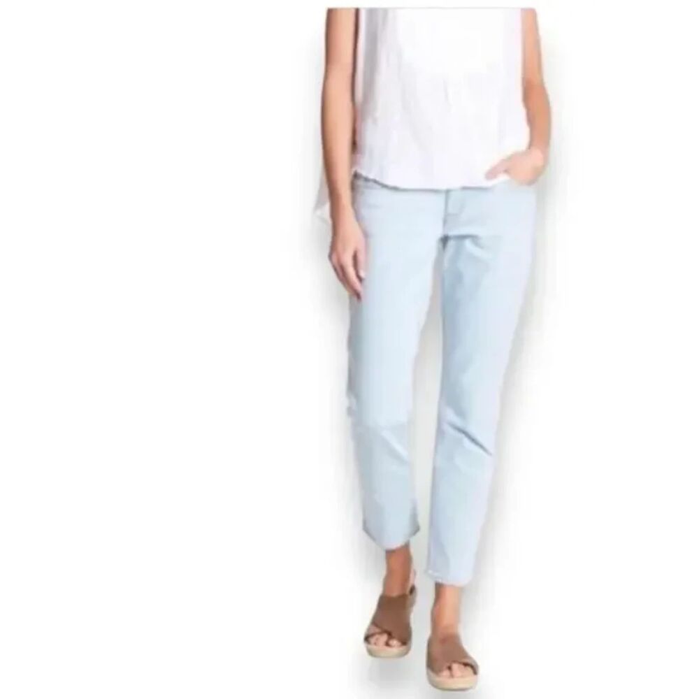 Derek Lam 10 Crosby Mila Mid Rise Girlfriend Jeans, Light Wash, Size 27